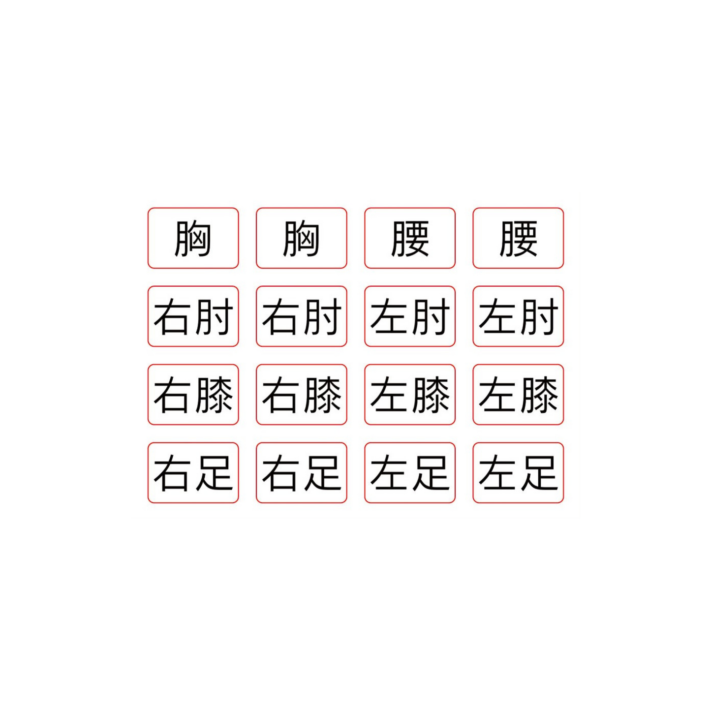 オプション:部位名称シール